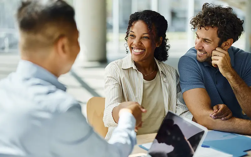 couple meeting banker