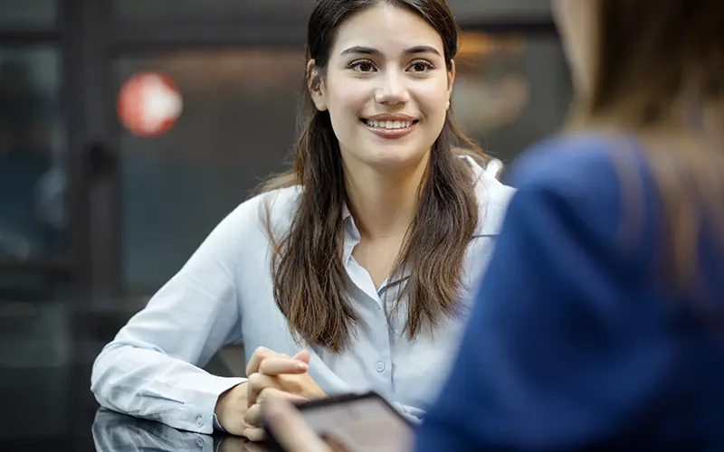 woman in interview